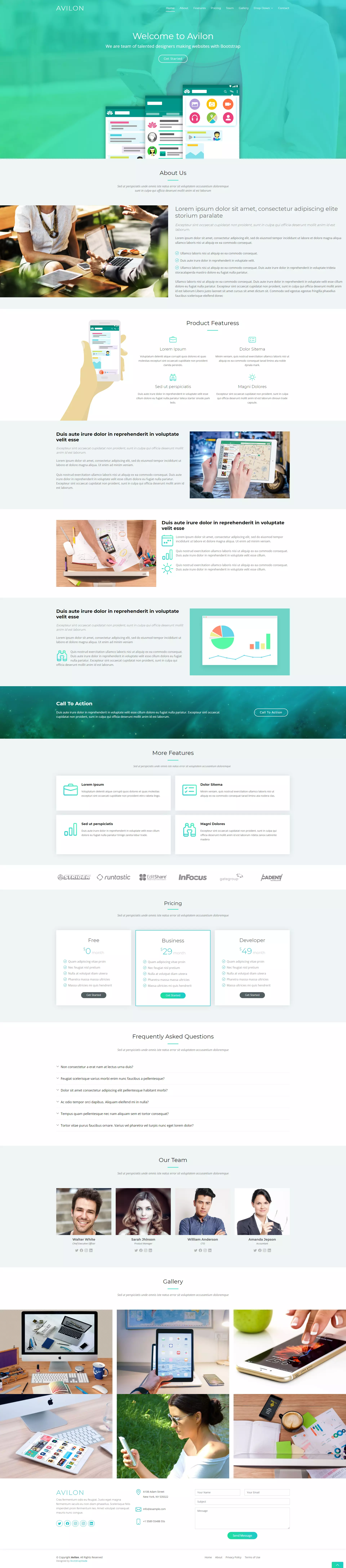 avilon website template