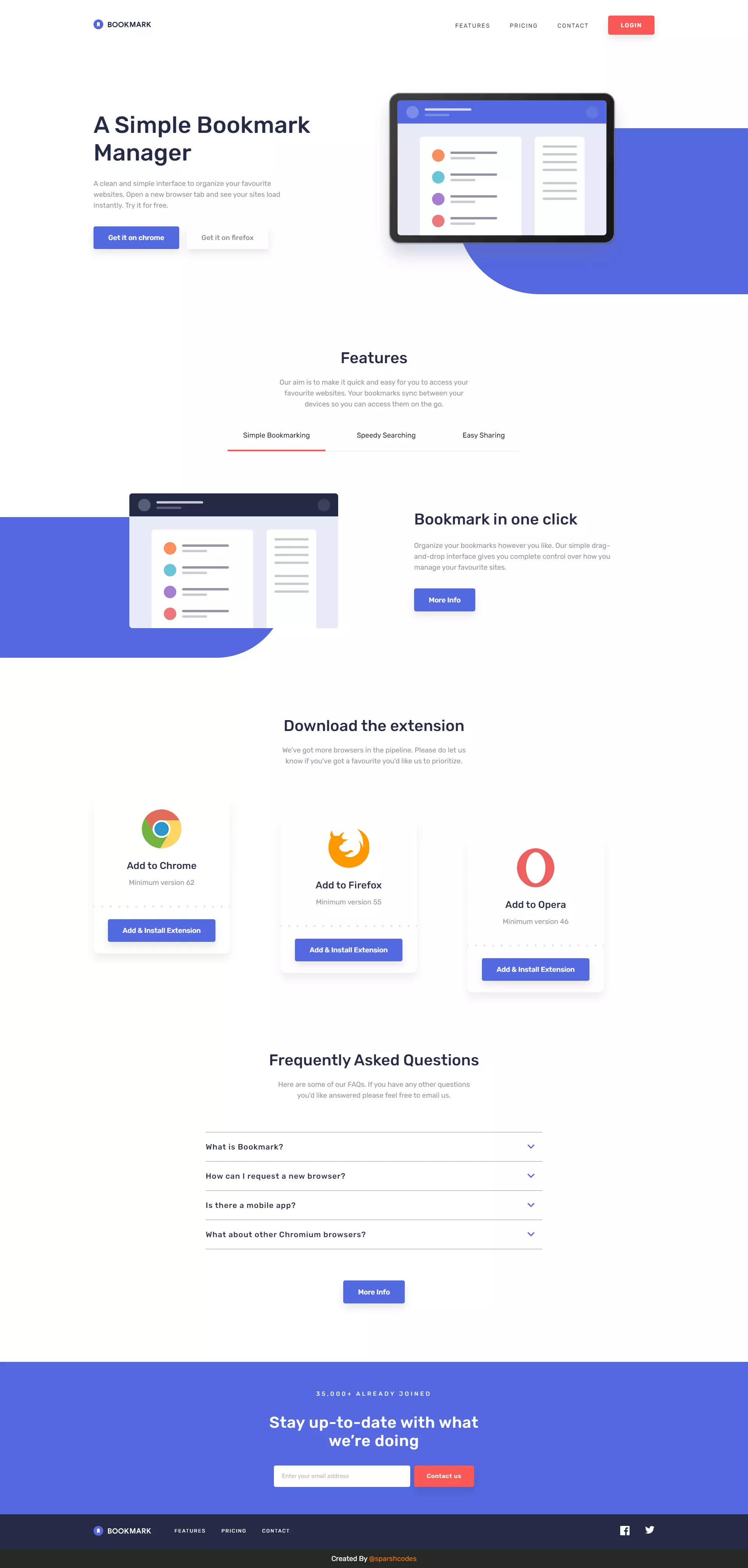 bookmark website template