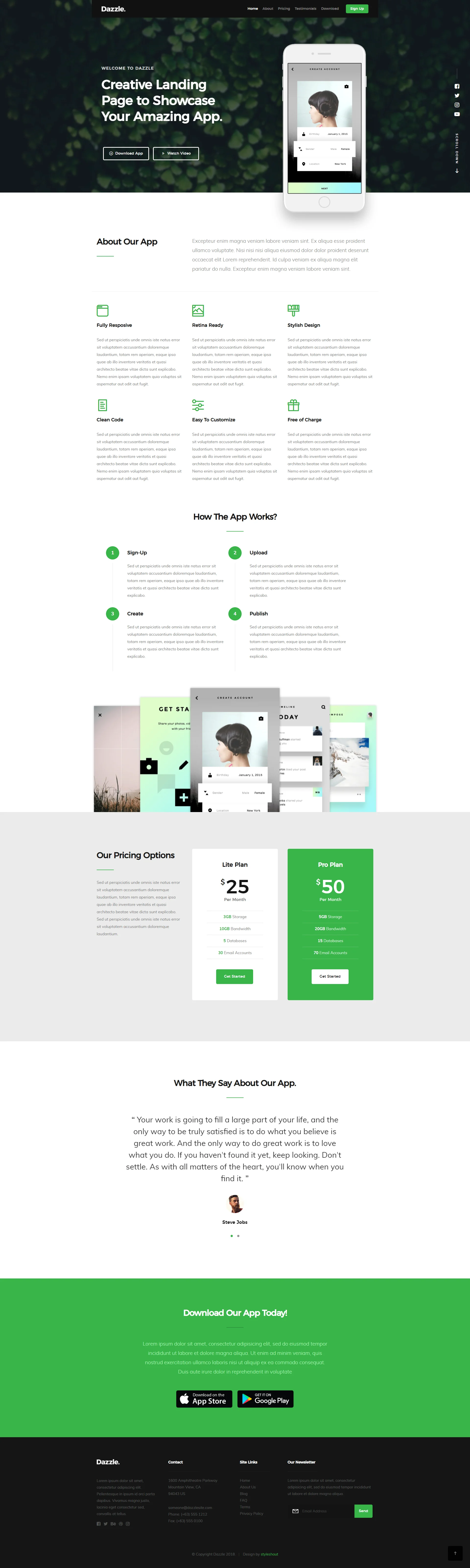 dazzle Website Template