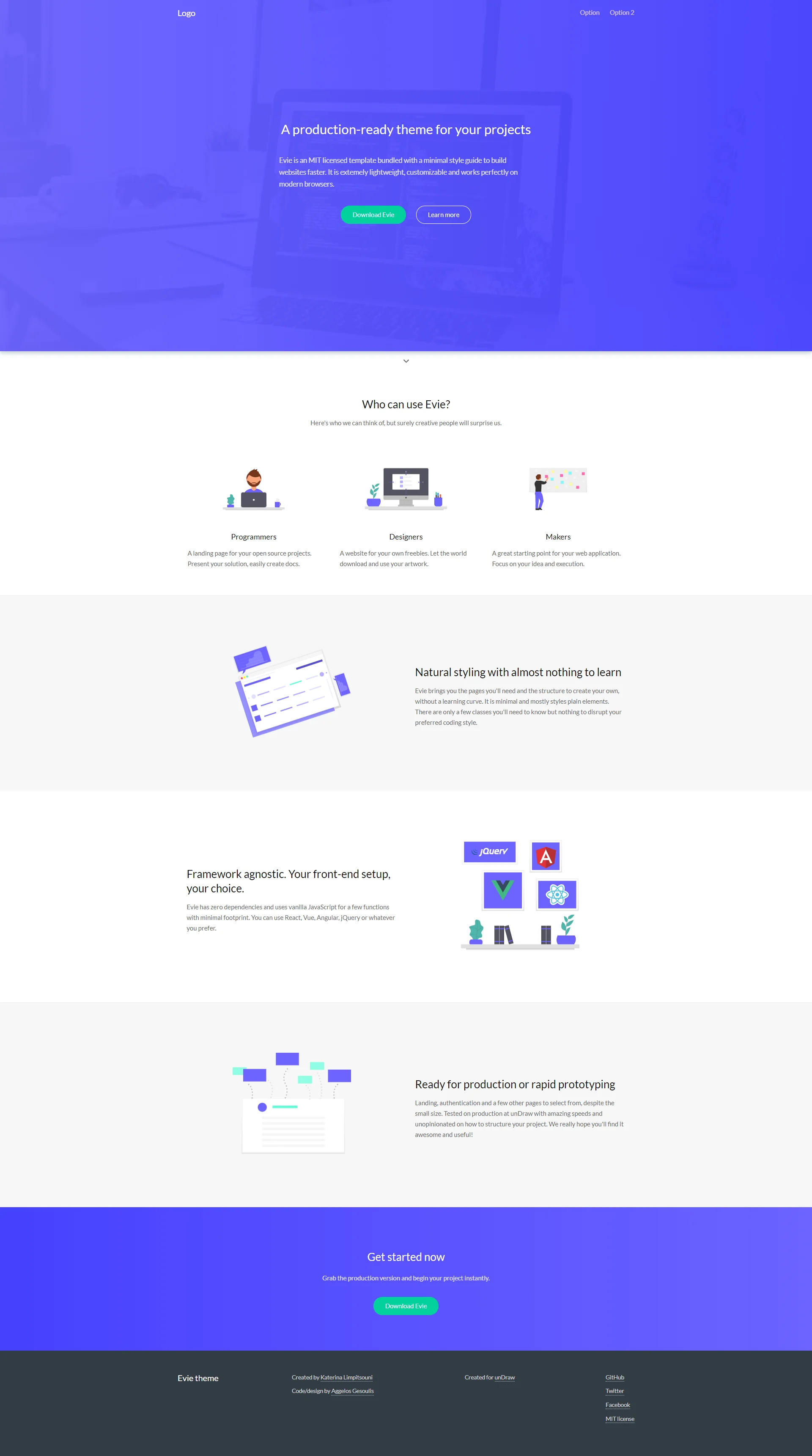 evie Website Template