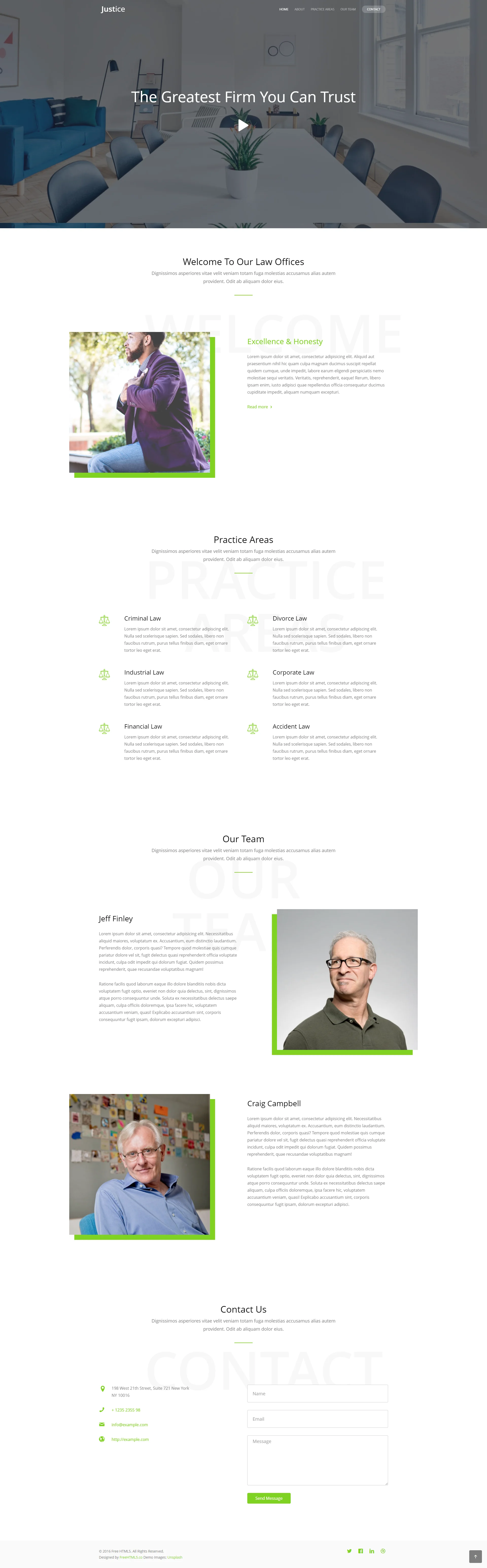 justice Website Template