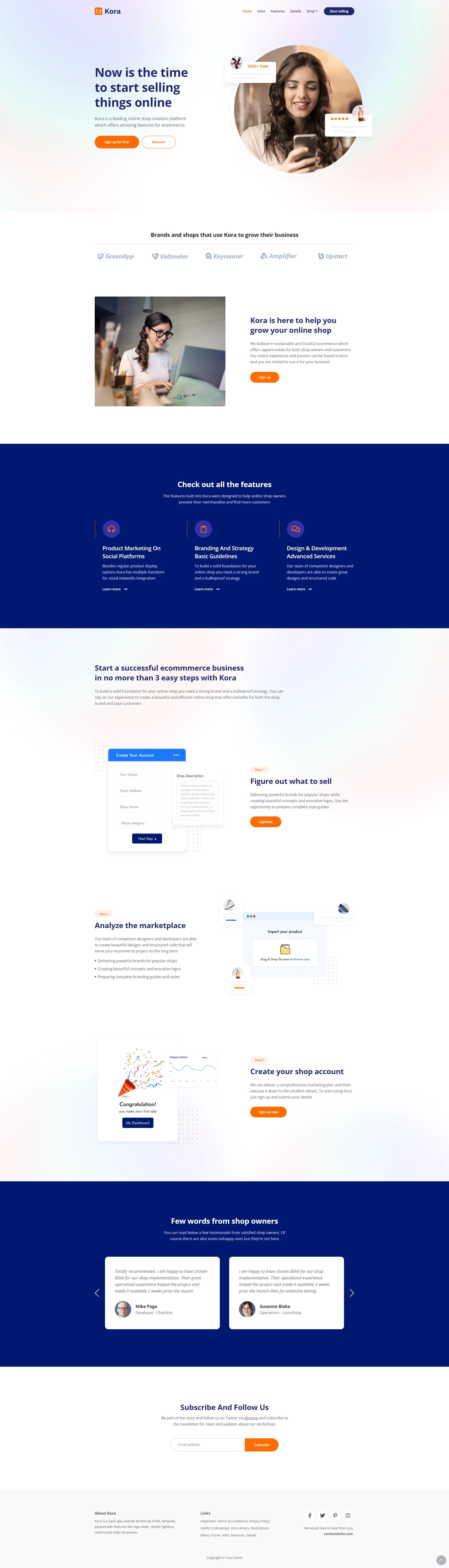 kora Website Template