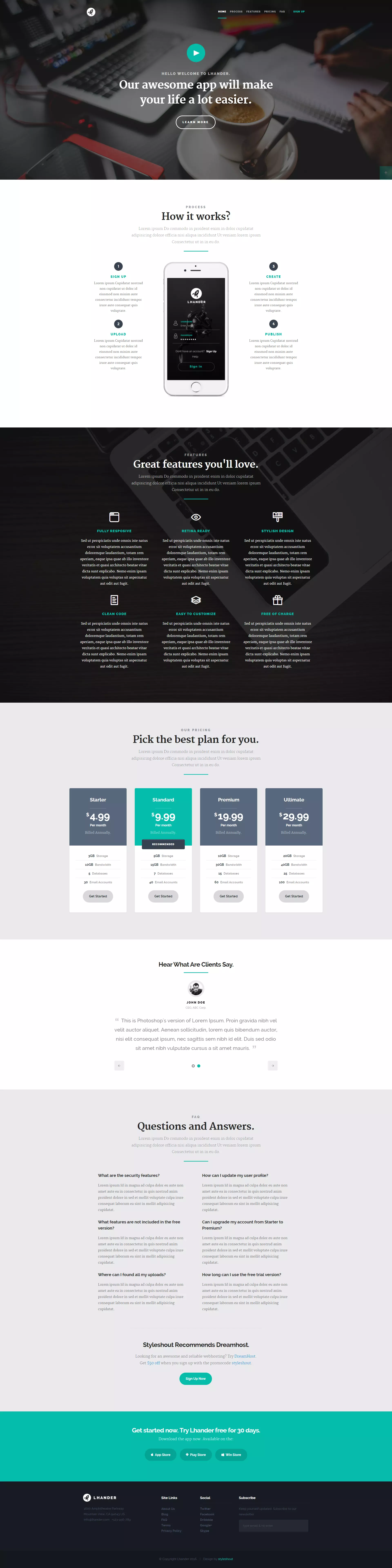 lhander Website Template