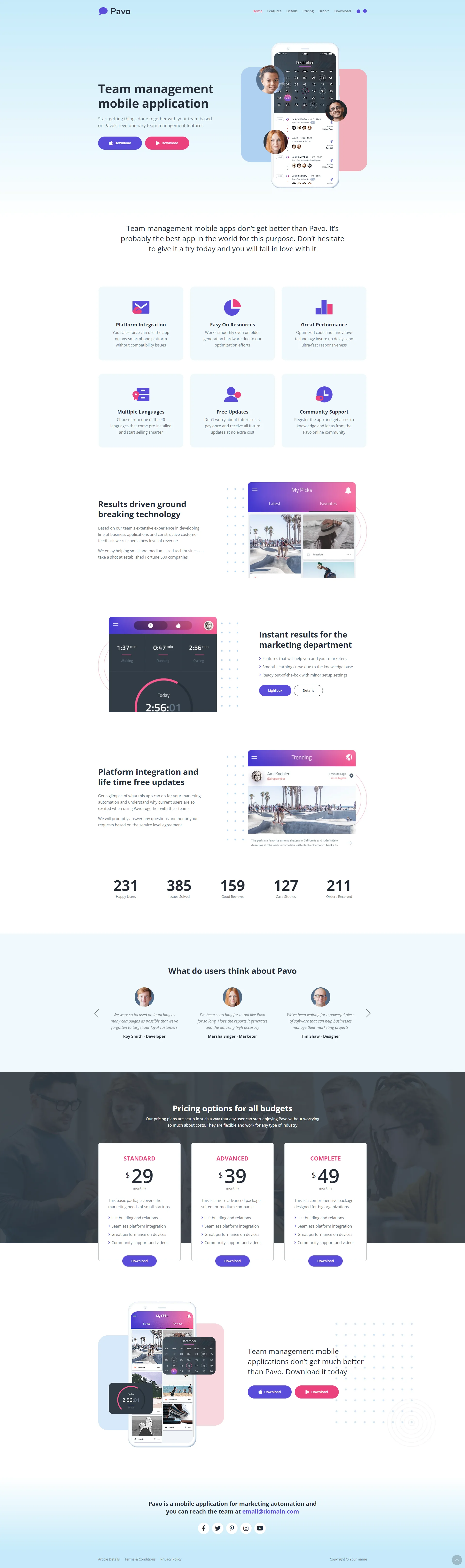 Pavo Website Template