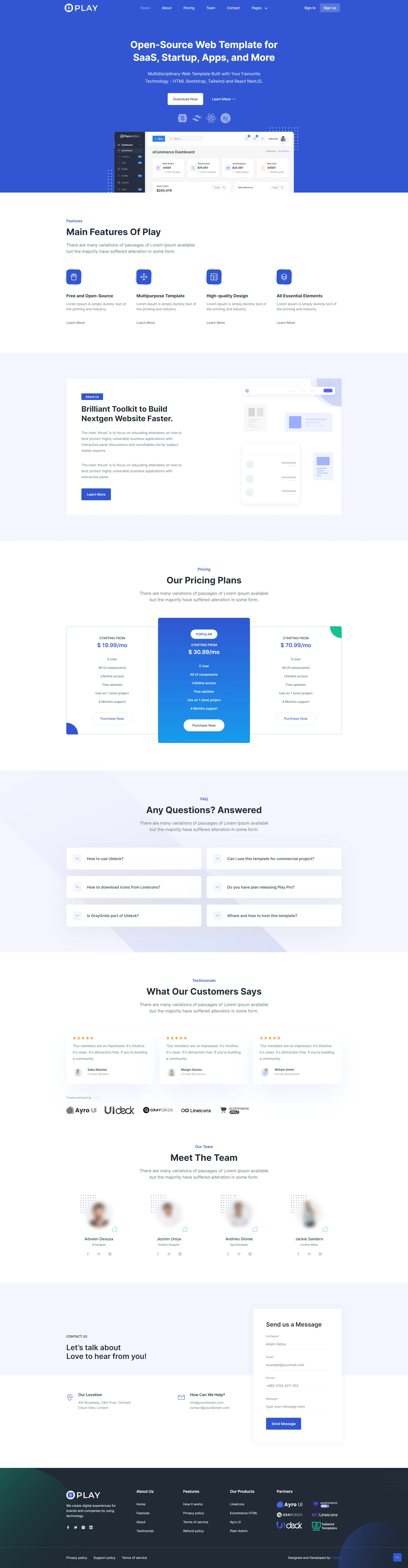 Play Bootstrap Template