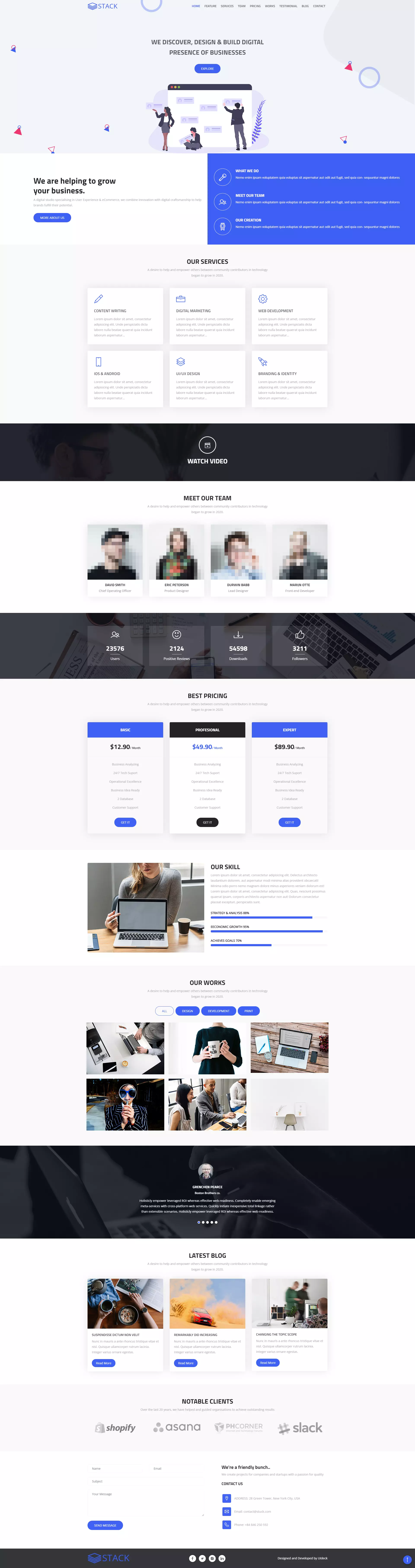 stack Website Template