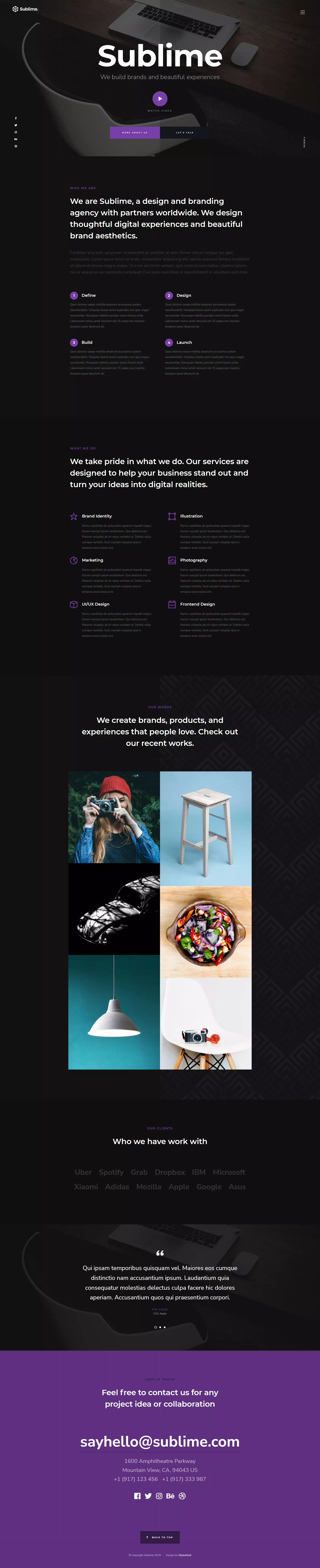 sublime Website Template