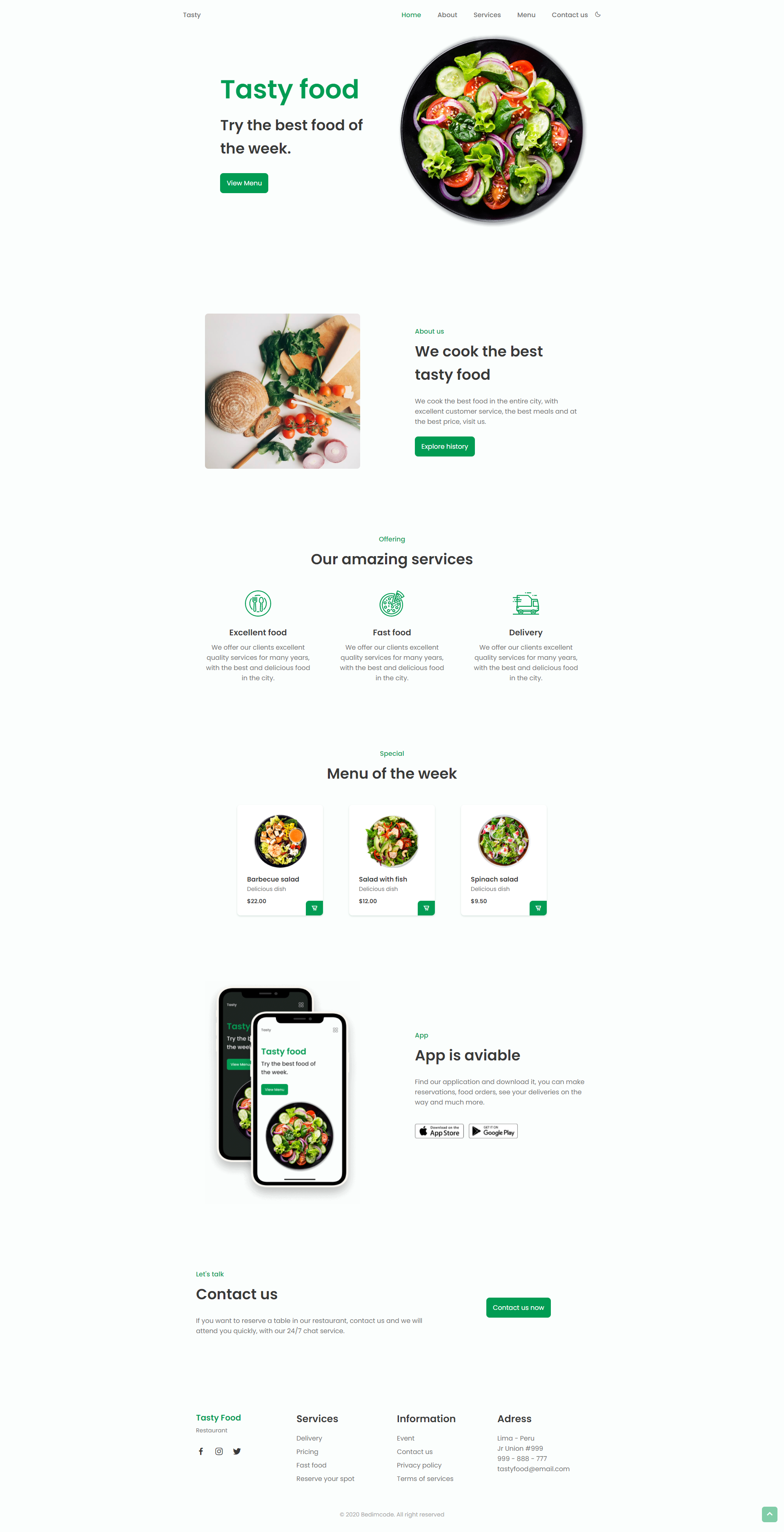 tasty Website Template