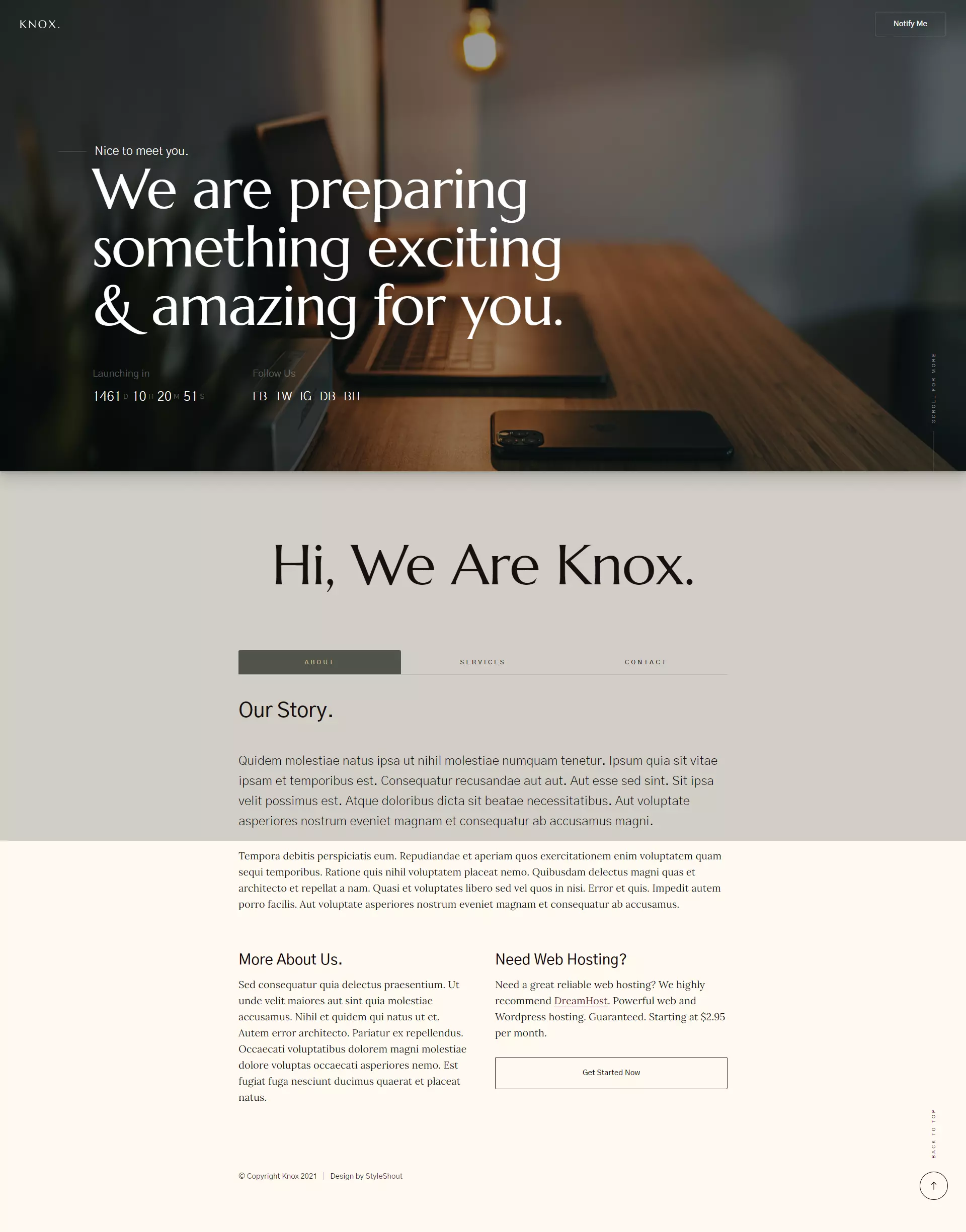 knox Website Template